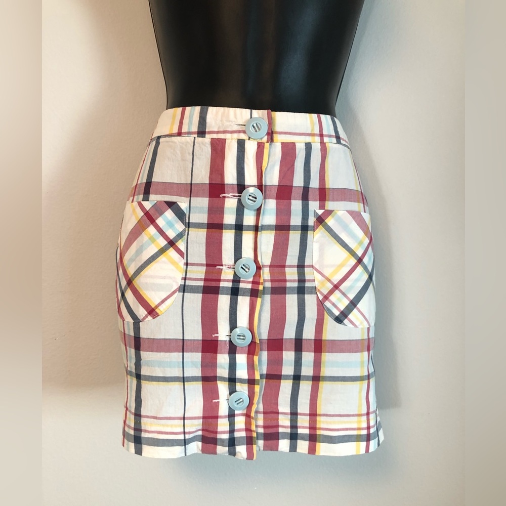 Rare Vintage Lux by Urban Outfitters Plaid Cotton Mini Skirt Size 4